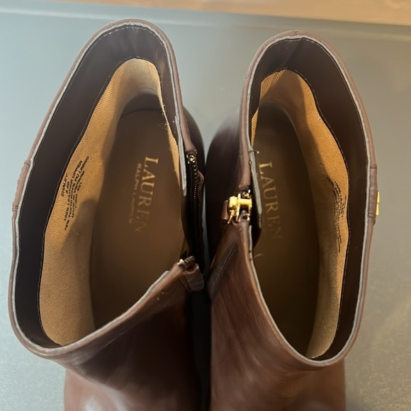 Ralph Lauren Shaley Brown Wedge Ankle Boots Size 8.5 - Picture 10 of 13